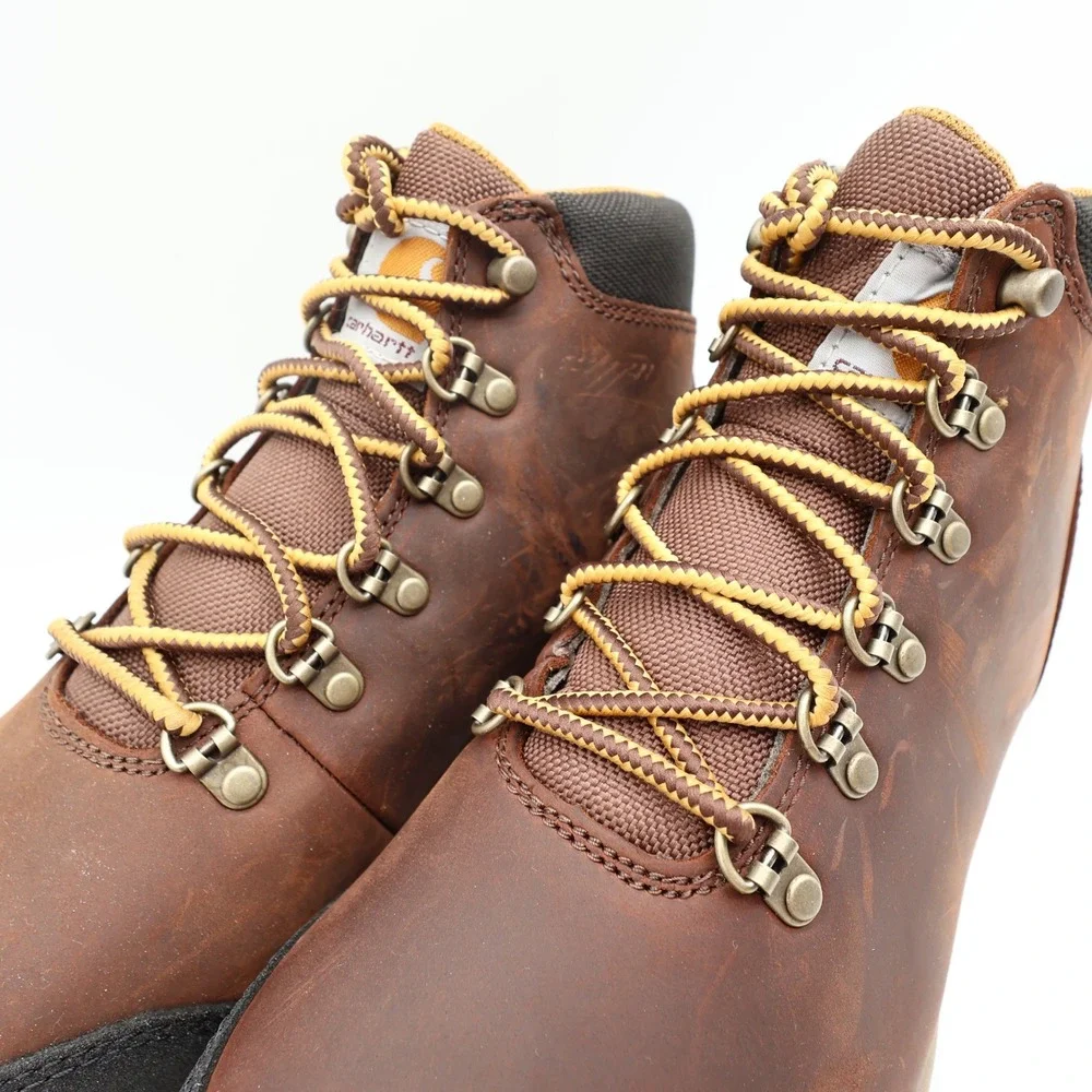 Carhartt Gilmore Waterproof Hiker Mens 8.5M Brown Leather Soft Toe Boots FH5050M